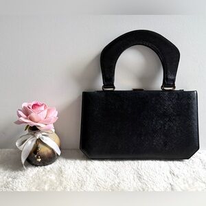 Vintage 1950’s 60’s Susan Gail Original Black leather accordion handbag